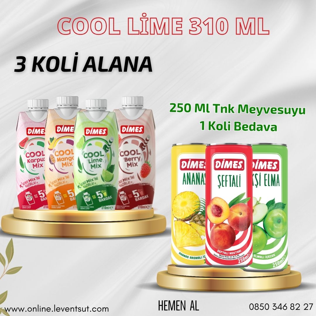 Cool lime 3 Koli Alana 1 Koli 250 Ml Tnk M.suyu Bedava