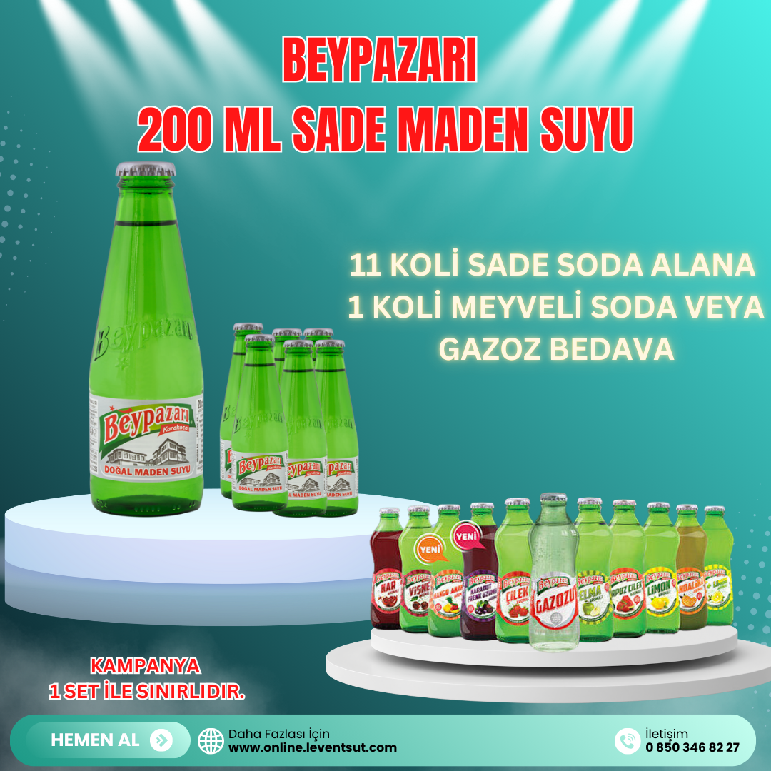 Beypazarı Sade Soda 11 Koli Alana 1 Koli Beypazarı Gazoz Bedava
