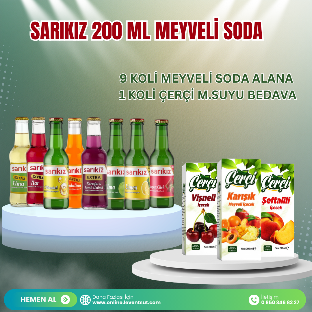 Sarıkız M.Soda 9 Koli Alana 1 Koli Çerçi 200 ml M.suyu Bedava