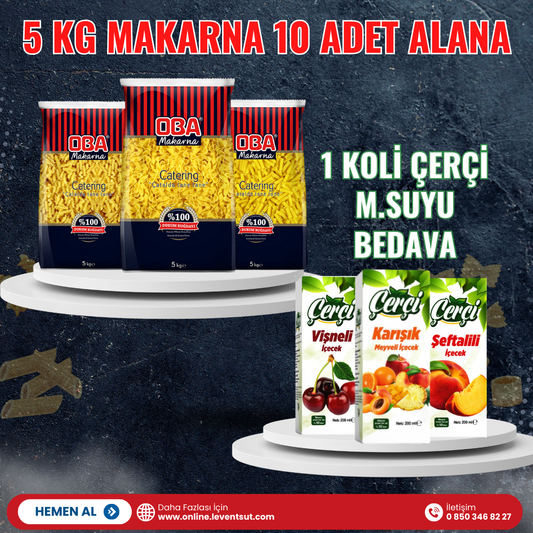 Oba 5 Kg Makarna 10 Adet Alana 1 Koli Çerçi 200 ml Msuyu Bedava