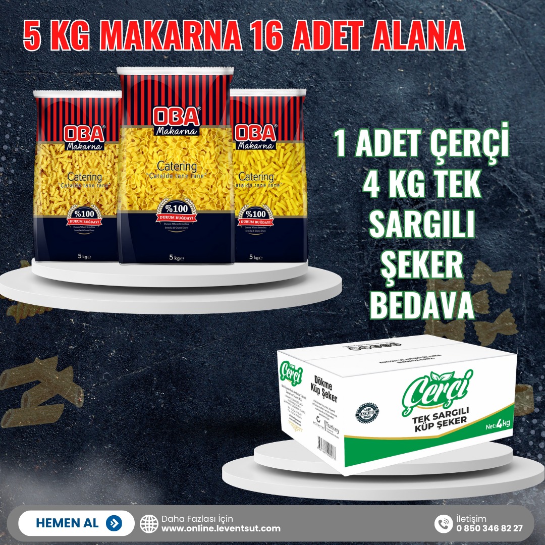 <span>Oba 5 Kg Makarna 16 Adet Alana 1 Adet Çerçi 4 Kg Tek Sargılı Bedava</span>