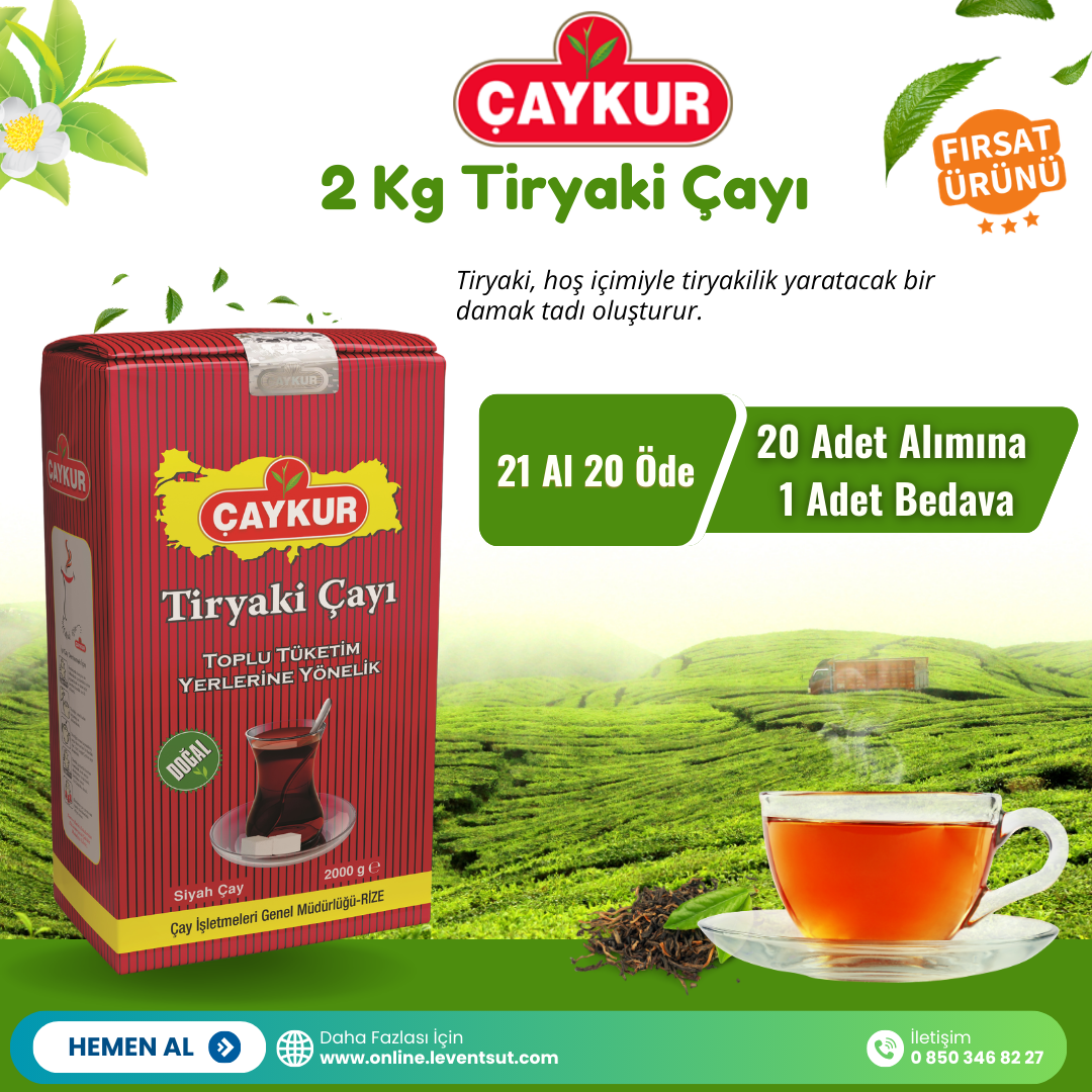 <span>2 Kg Tiryaki Çayı 21 al 20 öde</span>