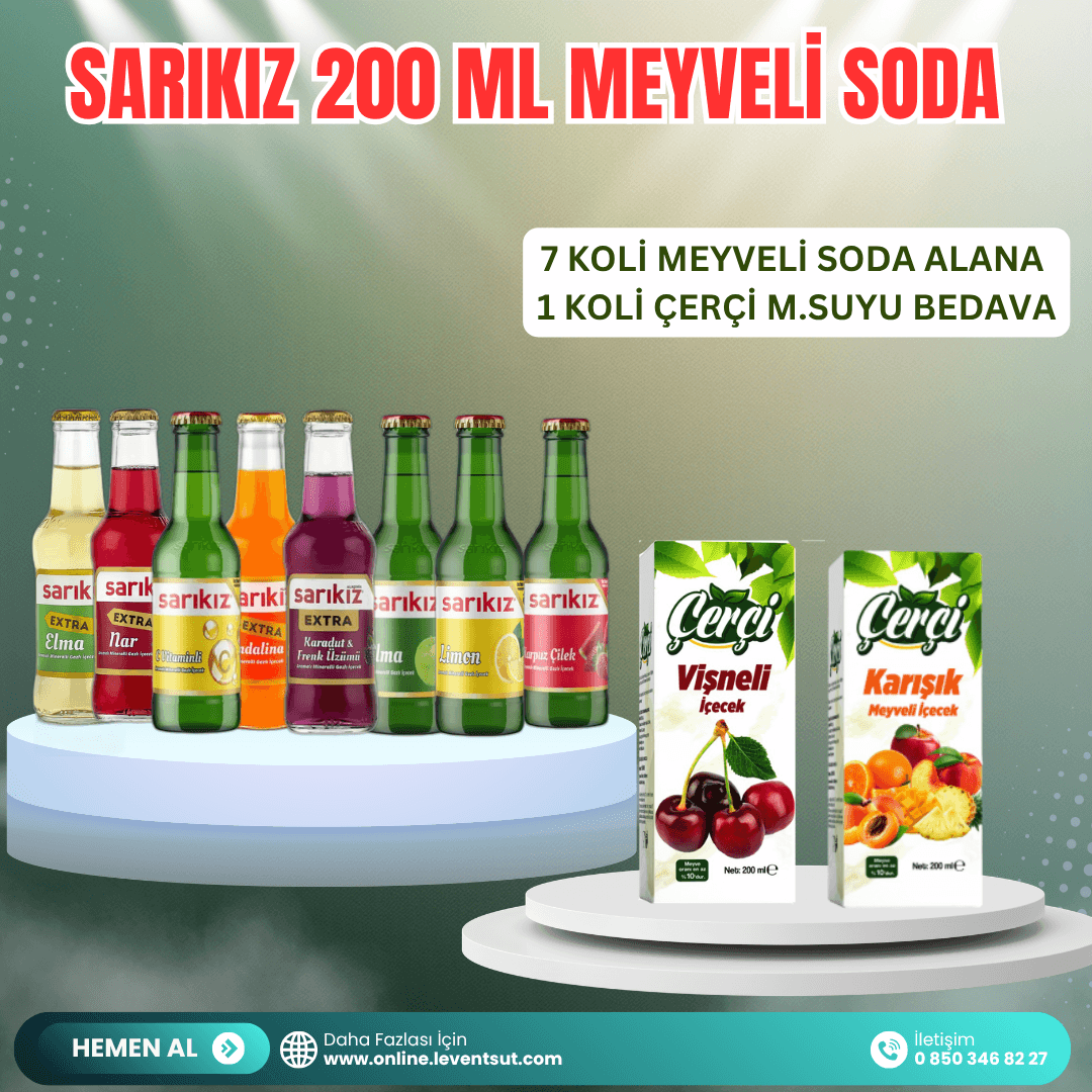 <span>Sarıkız M.Soda 7 Koli Alana, Çerçi 200 ml Karışık Msuyu 1 Koli Bedava</span>