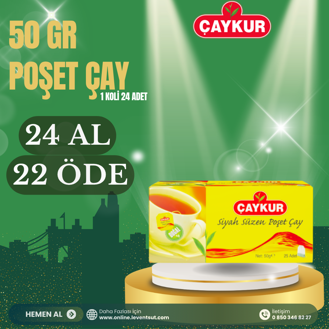 Çaykur 50 Gr Poşet Çay 24 al 22 öde