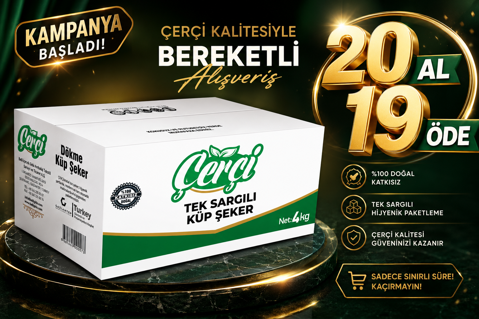 Çerçi 4 Kg Tek Sargılı 20 Al 19 Öde