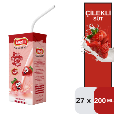 Belli 200 ML Çilekli Süt Koli 27 li - 1