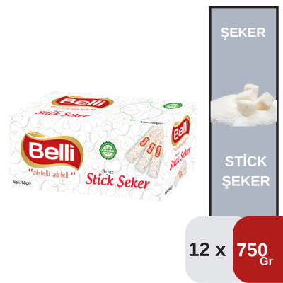 Belli 750 Gr Stick Şeker Koli 12 li - 1