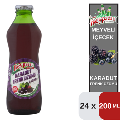 Beypazarı 200 ML Karadut Frenk Üzümlü Maden Suyu Koli 24 lü - 1