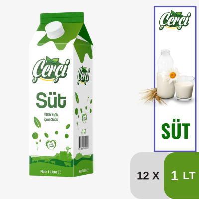 Çerçi 1 Lt. 0,15 Az Yağlı Süt Koli 12 li - 1