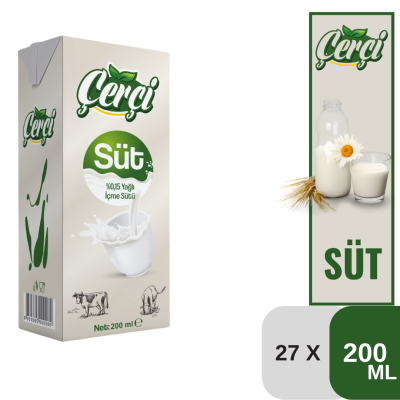 Çerçi 200 ML 0,15 Az Yağlı Süt Koli 27 li - 1