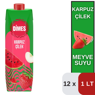 Dimes 1 LT Karpuz-Çilek İçeceği Koli 12 li - 1