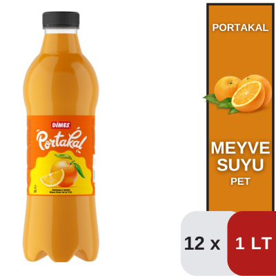  Dimes 1 Lt Pet Portakal Meyve Suyu Koli 12 li - 1