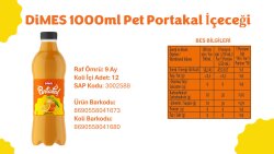  Dimes 1 Lt Pet Portakal Meyve Suyu Koli 12 li - 2
