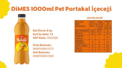  Dimes 1 Lt Pet Portakal Meyve Suyu Koli 12 li - 2