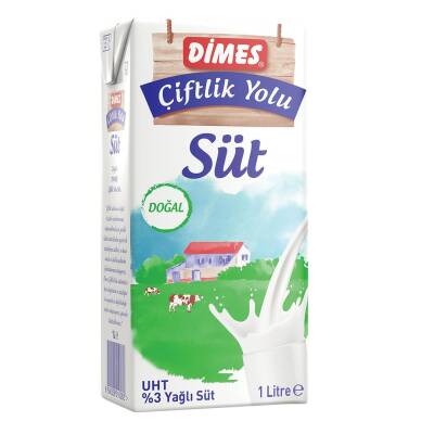 Dimes 1 LT Tam Yağlı Süt Koli 12 li - 1