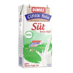 Dimes 1 Lt Yarım Yağlı Süt Koli 12 li - DİMES