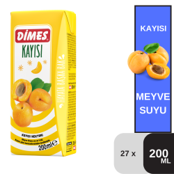 Dimes 200 ML Kayısı İçeceği Koli 27 li - DİMES