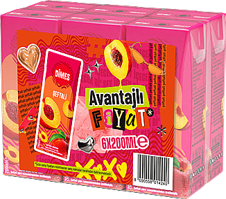 Dimes 200 ML Multipack 6*4 Şeftali Nektarı Koli 24 lü - 1
