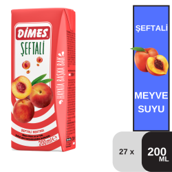 Dimes 200 ML Şeftali Nektarı Koli 27 li - DİMES