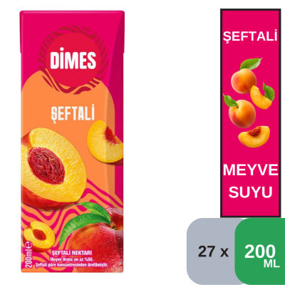 Dimes 200 ML Şeftali Nektarı Koli 27 li - 1