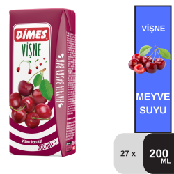 Dimes 200 ML Vişne İçeceği Koli 27 li - DİMES