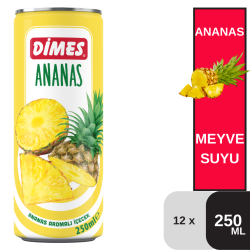 Dimes 250 ML Teneke Ananas İçeceği Koli 12 li - DİMES