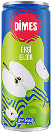 Dimes 250 ML Teneke Ekşi Elma İçeceği Koli 12 li - 1