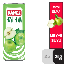 Dimes 250 ML Teneke Ekşi Elma İçeceği Koli 12 li - DİMES