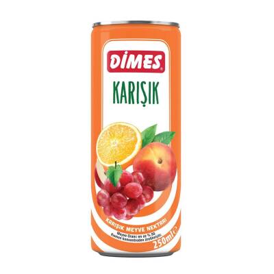 Dimes 250 ML Teneke Karışık Nektarı Koli 12 li - 1