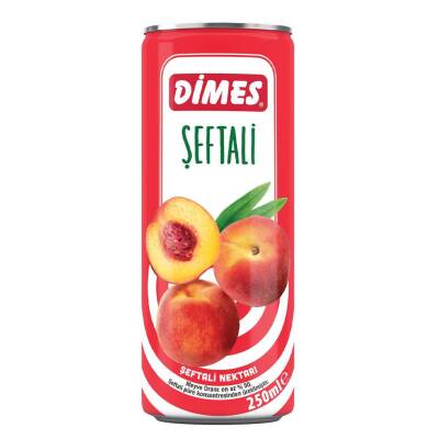 Dimes 250 ML Teneke Şeftali Nektarı Koli 12 li - 1