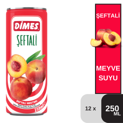 Dimes 250 ML Teneke Şeftali Nektarı Koli 12 li - DİMES