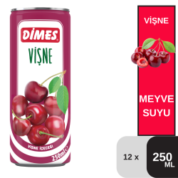 Dimes 250 ML Teneke Vişne İçeceği Koli 12 li - DİMES