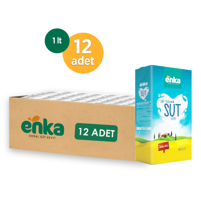 Enka 1 LT Yarım Yağlı Süt Koli 12 li - 1