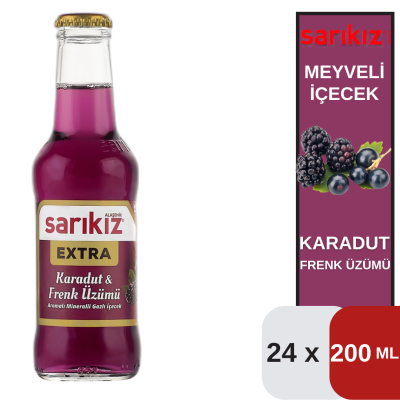 Sarıkız 200 ML Ext.Karadut Frenk Üzümlü Maden Suyu Koli 24 lü - 1