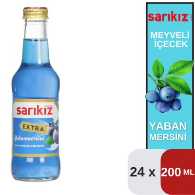 Sarıkız 200 ML Ext.Yaban Mersini Maden Suyu Koli 24 lü - 1