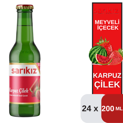 Sarıkız 200 ML Karpuz-Çilekli Maden Suyu Koli 24 lü - 1