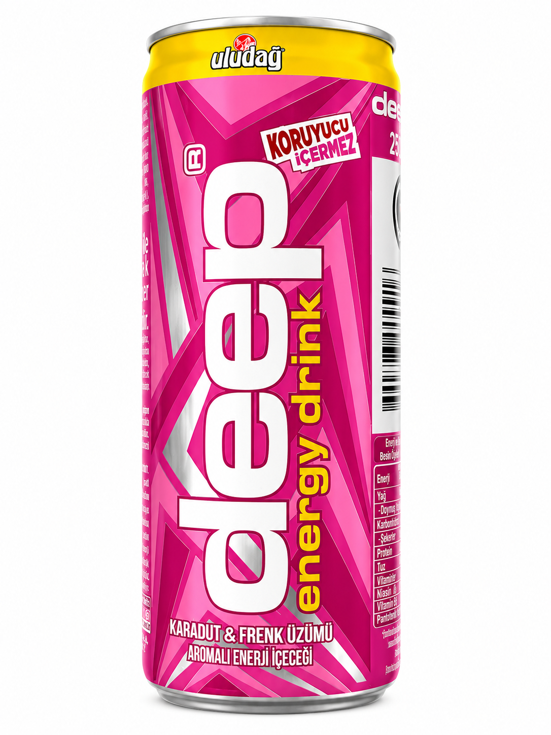 Uludağ 250 ML Deep Karadut&Frenk Üzümlü Enerji İçeceği Koli 12 li - 1