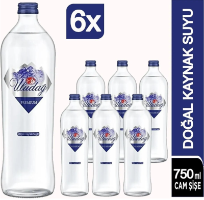 Uludağ 750 ML Premium Kaynak Suyu Koli 6 li - 1